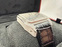 Cartier santos 100 xl | iced out with natural diamonds | unworn - afbeelding 6 van  9