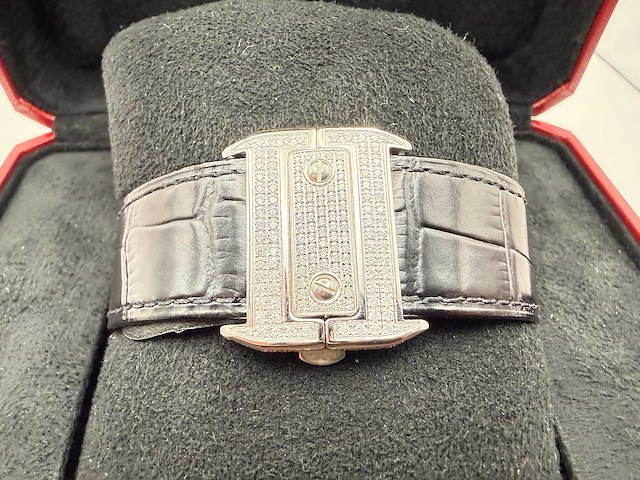Cartier santos 100 xl | iced out with natural diamonds | unworn - afbeelding 2 van  11