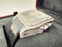 Cartier santos 100 xl | iced out with natural diamonds | unworn - afbeelding 9 van  11