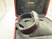 Cartier santos "large" | iced out naturel diamonds | black - afbeelding 10 van  12
