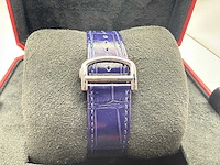 Cartier santos "large" | iced out naturel diamonds | blue - afbeelding 10 van  13