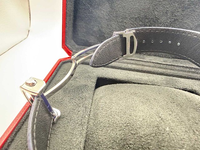 Cartier santos "large" | iced out naturel diamonds | blue - afbeelding 3 van  9