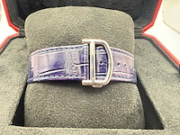 Cartier santos "large" | iced out naturel diamonds | blue - afbeelding 8 van  9