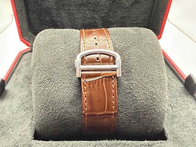 Cartier santos "large" | iced out naturel diamonds | brown - afbeelding 10 van  13