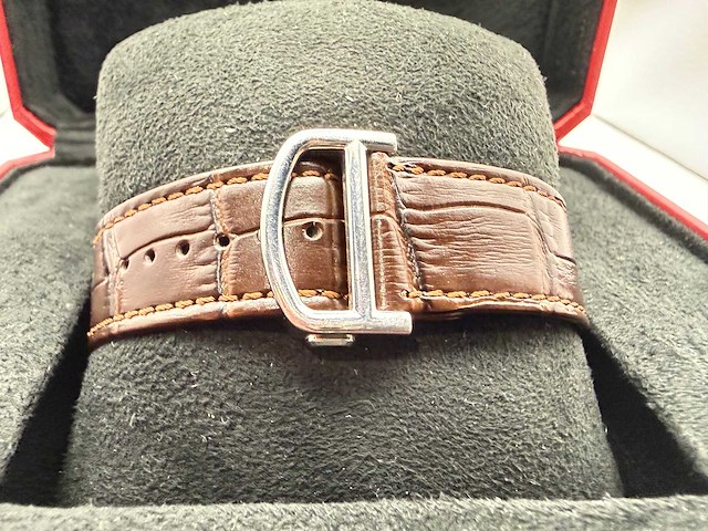 Cartier santos "large" | iced out naturel diamonds | brown - afbeelding 11 van  13