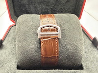 Cartier santos "large" | iced out naturel diamonds | brown - afbeelding 10 van  12