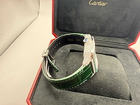 Cartier santos "large" | iced out naturel diamonds | green - afbeelding 10 van  12