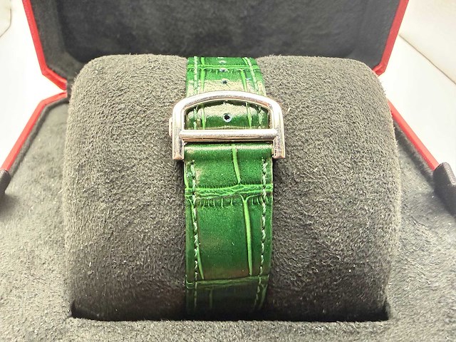 Cartier santos "large" | iced out naturel diamonds | green - afbeelding 5 van  12