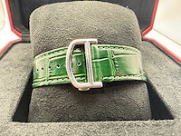 Cartier santos "large" | iced out naturel diamonds | green - afbeelding 6 van  8