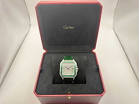 Cartier santos "large" | iced out naturel diamonds | green - afbeelding 4 van  12
