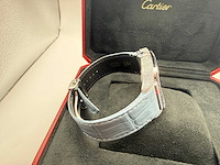 Cartier santos "large" | iced out naturel diamonds | light blue - afbeelding 3 van  6