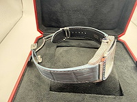 Cartier santos "large" | iced out naturel diamonds | light blue - afbeelding 4 van  13
