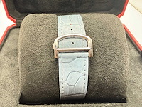 Cartier santos "large" | iced out naturel diamonds | light blue - afbeelding 6 van  7