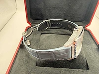 Cartier santos "large" | iced out naturel diamonds | light blue - afbeelding 4 van  13