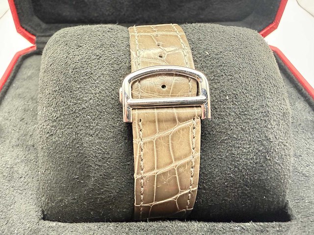 Cartier santos "large" | iced out naturel diamonds | light brown - afbeelding 8 van  11