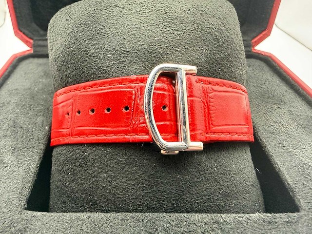 Cartier santos "large" | iced out naturel diamonds | red - afbeelding 10 van  10