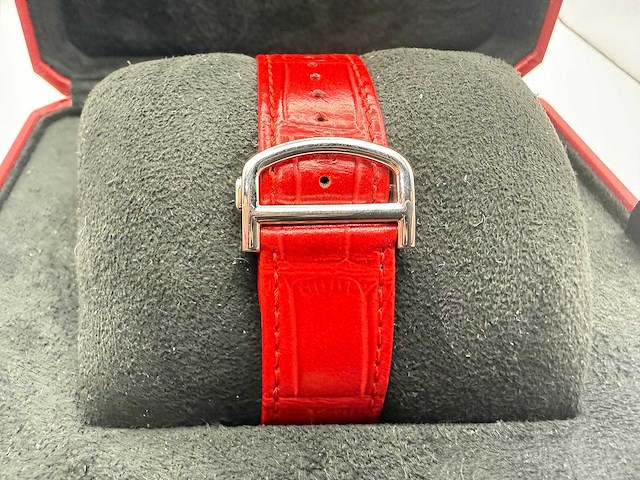 Cartier santos "large" | iced out naturel diamonds | red - afbeelding 7 van  10
