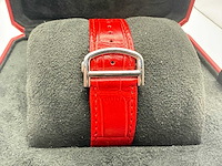 Cartier santos "large" | iced out naturel diamonds | red - afbeelding 7 van  10