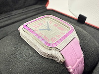 Cartier santos "medium" | iced out natural diamonds - afbeelding 10 van  13