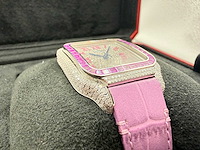 Cartier santos "medium" | iced out natural diamonds - afbeelding 12 van  13