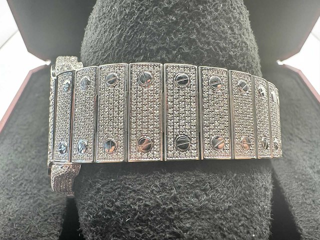 Cartier santos | wssa0018 | full iced out with natural diamonds | 2020 - afbeelding 13 van  16