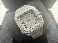 Cartier santos | wssa0018 | full iced out with natural diamonds | 2020