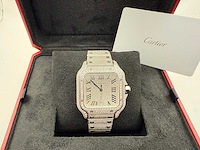 Cartier santos | wssa0018 | full iced out with natural diamonds | 2020 - afbeelding 4 van  13