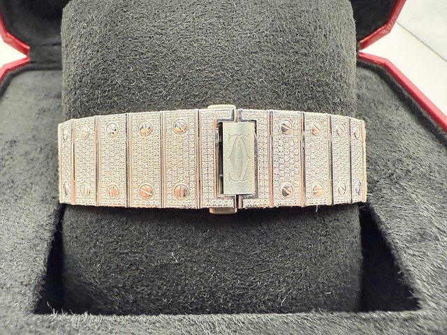 Cartier santos | wssa0018 | full iced out with natural diamonds | 2020 - afbeelding 9 van  11