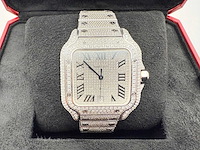 Cartier santos | wssa0018 | full iced out with natural diamonds | 2020 - afbeelding 1 van  13