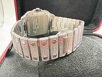 Cartier santos | wssa0018 | full iced out with natural diamonds | 2024 - afbeelding 2 van  14