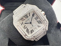 Cartier santos | wssa0018 | full iced out with natural diamonds | 2024 - afbeelding 1 van  14