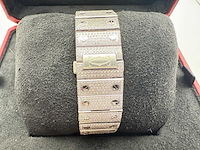 Cartier santos | wssa0018 | steel diamonds arabic dial | full iced out with natural diamonds | 2024 - afbeelding 10 van  14