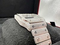 Cartier santos | wssa0018 | steel diamonds arabic dial | full iced out with natural diamonds | 2024 - afbeelding 12 van  14