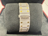 Cartier santos | wssa0018 | steel / gold | full iced out with natural diamonds | 2025 - afbeelding 9 van  13