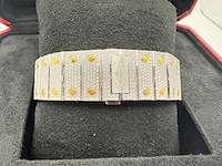 Cartier santos | wssa0018 | steel / gold | full iced out with natural diamonds | 2025 - afbeelding 10 van  13