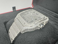 Cartier santos | wssa0037 | full iced out with natural diamonds | 2022 - afbeelding 11 van  15