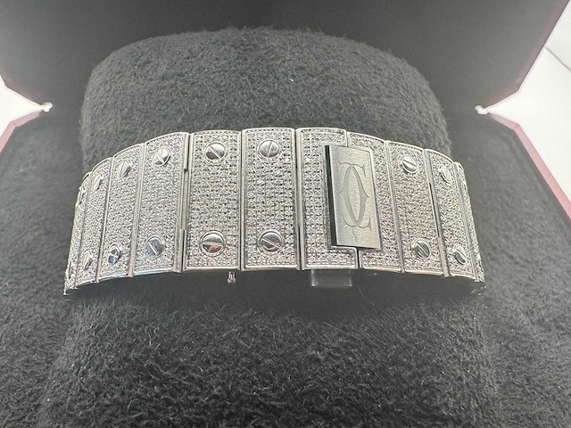 Cartier santos | wssa0037 | full iced out with natural diamonds | 2022 - afbeelding 5 van  15