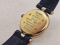 Cartier vendome 590004 massief zilveren horloge met goldplating - afbeelding 2 van  9