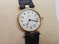 Cartier vendome 590004 massief zilveren horloge met goldplating - afbeelding 4 van  9