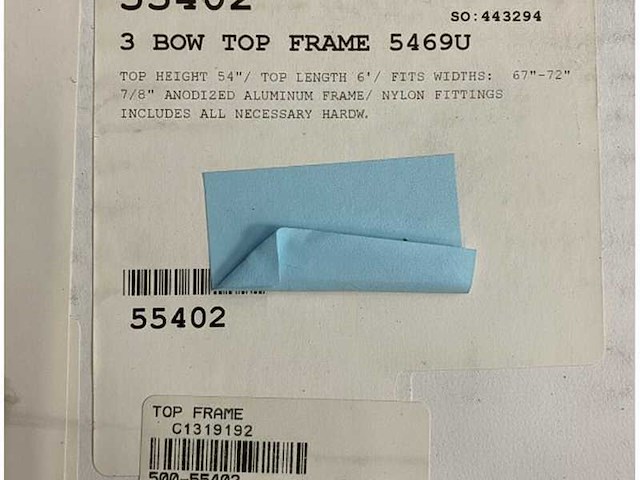 Carvers 3 bow 54 x 67 to 72 inch aluminum bimini frame - 55402 - afbeelding 5 van  5