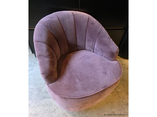 Casa padrino draaifauteuil met mat goudkleurig onderstel; - afbeelding 3 van  4