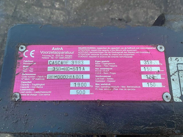 Cascade 3983 35d-hc-511a vorkenbord - afbeelding 5 van  8