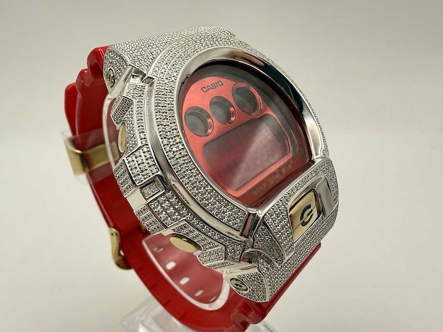Casio g-shock "iced" | natural diamonds | red - afbeelding 5 van  8