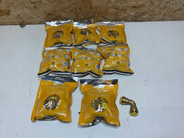 Castel bochtkoppeling 90° pushfitting rapid-o 1/2"x1/2" (40x) - afbeelding 2 van  7