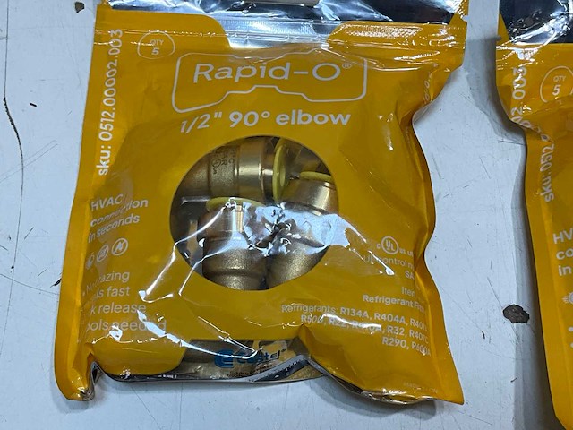 Castel bochtkoppeling 90° pushfitting rapid-o 1/2"x1/2" (40x) - afbeelding 6 van  7