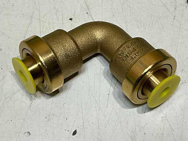 Castel bochtkoppeling 90° pushfitting rapid-o 3/8"x3/8" (60x) - afbeelding 1 van  4