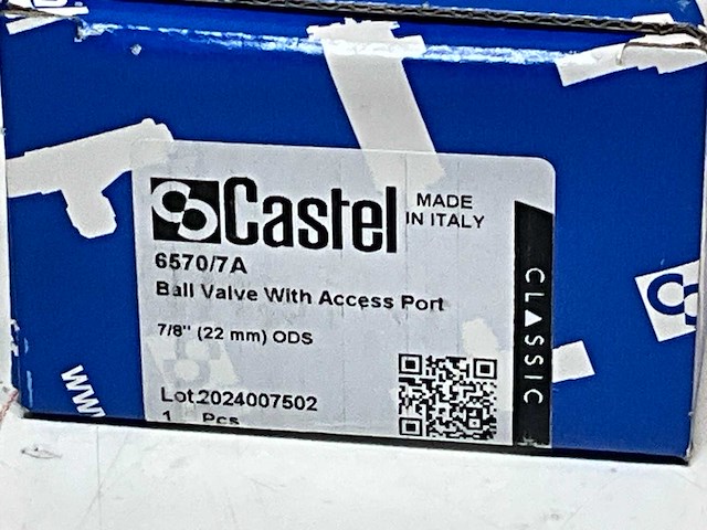 Castel kogelafsluiter 6570/7a + schraderventiel 45bar hfc, (h)cfc (4x) - afbeelding 8 van  8