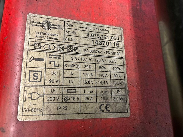 Castolin eutectic castotig 1702 tig-lasmachine - afbeelding 6 van  9