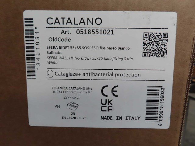 Catalano - cataglaze+ sfera 55x35 sospeso bianco - bidet - afbeelding 3 van  4