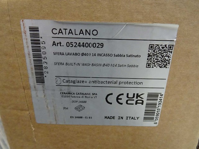 Catalano - cataglaze+ sfera lavabo 40 h14 incasso sabbia satinato - waskom - afbeelding 3 van  3